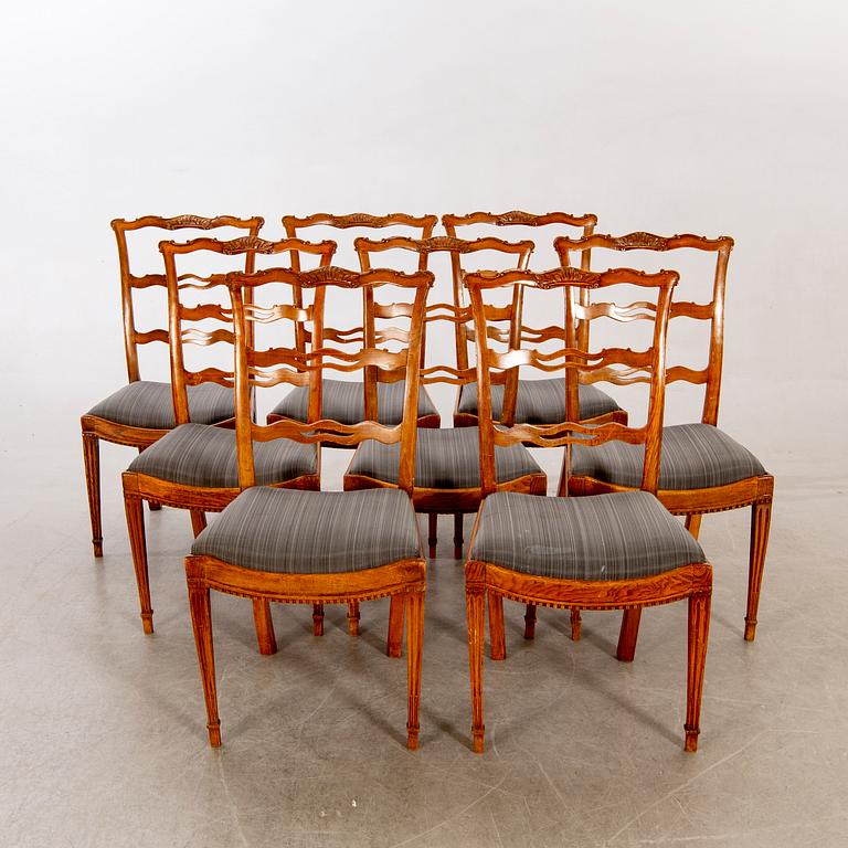 Stolar, 8 st, England omkring 1800.