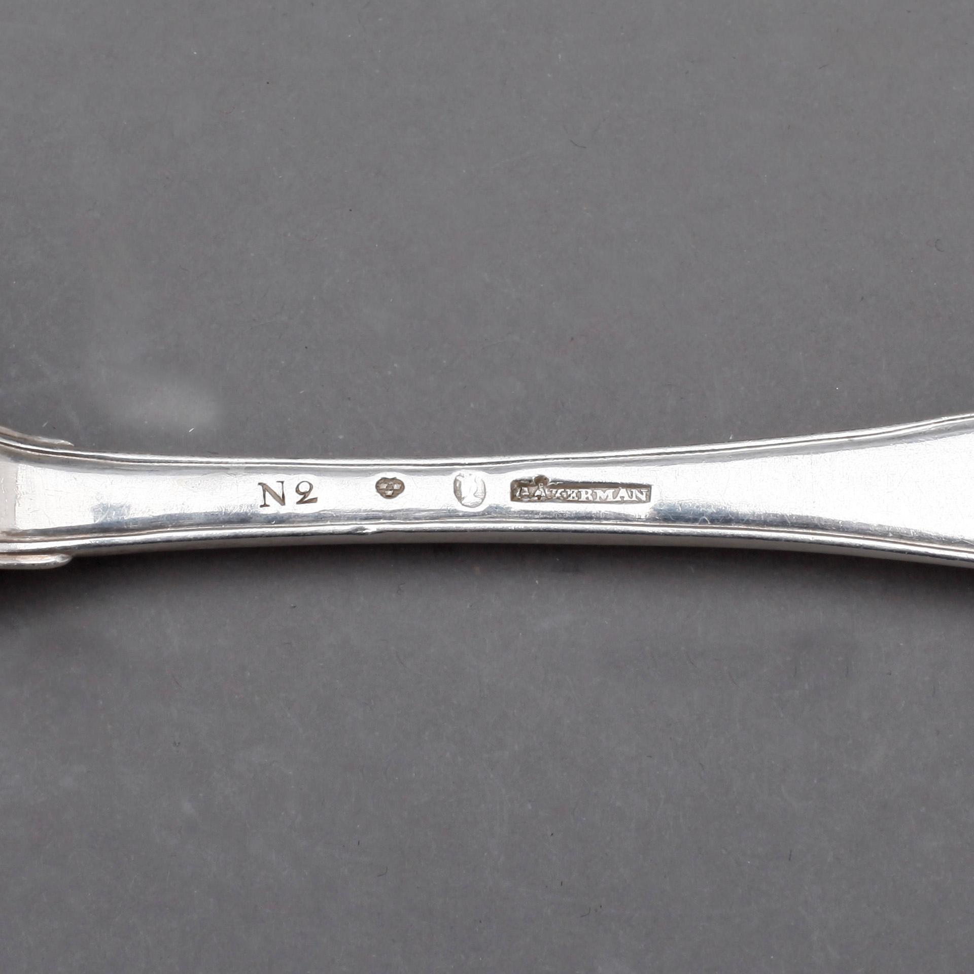 BESTICKSERVISDELAR, 37+1 st, silver, bland annat Adolf Zethelius, Stockholm, 1813. Vikt ca 1892g.