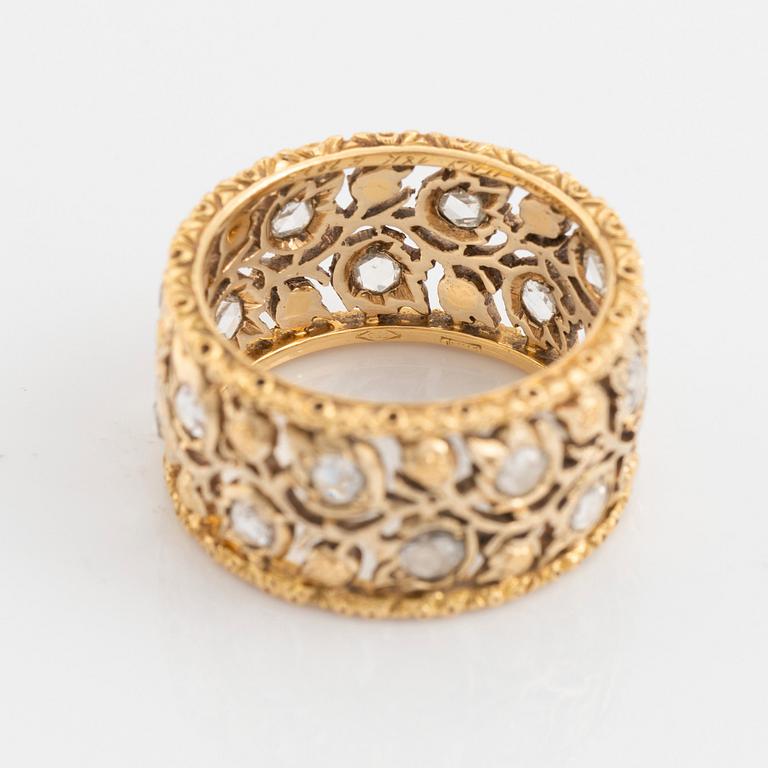 Buccellati ring 18K guld med rosenslipade diamanter.