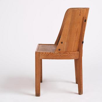 Axel Einar Hjorth, a stained pine 'Lovö' chair, Nordiska Kompaniet, Sweden 1930s.