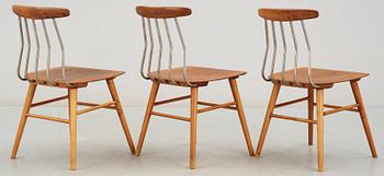 PINNSTOLAR, 3 st, Albin Johansson & Söner, Hyssna, 1950/1960-tal.