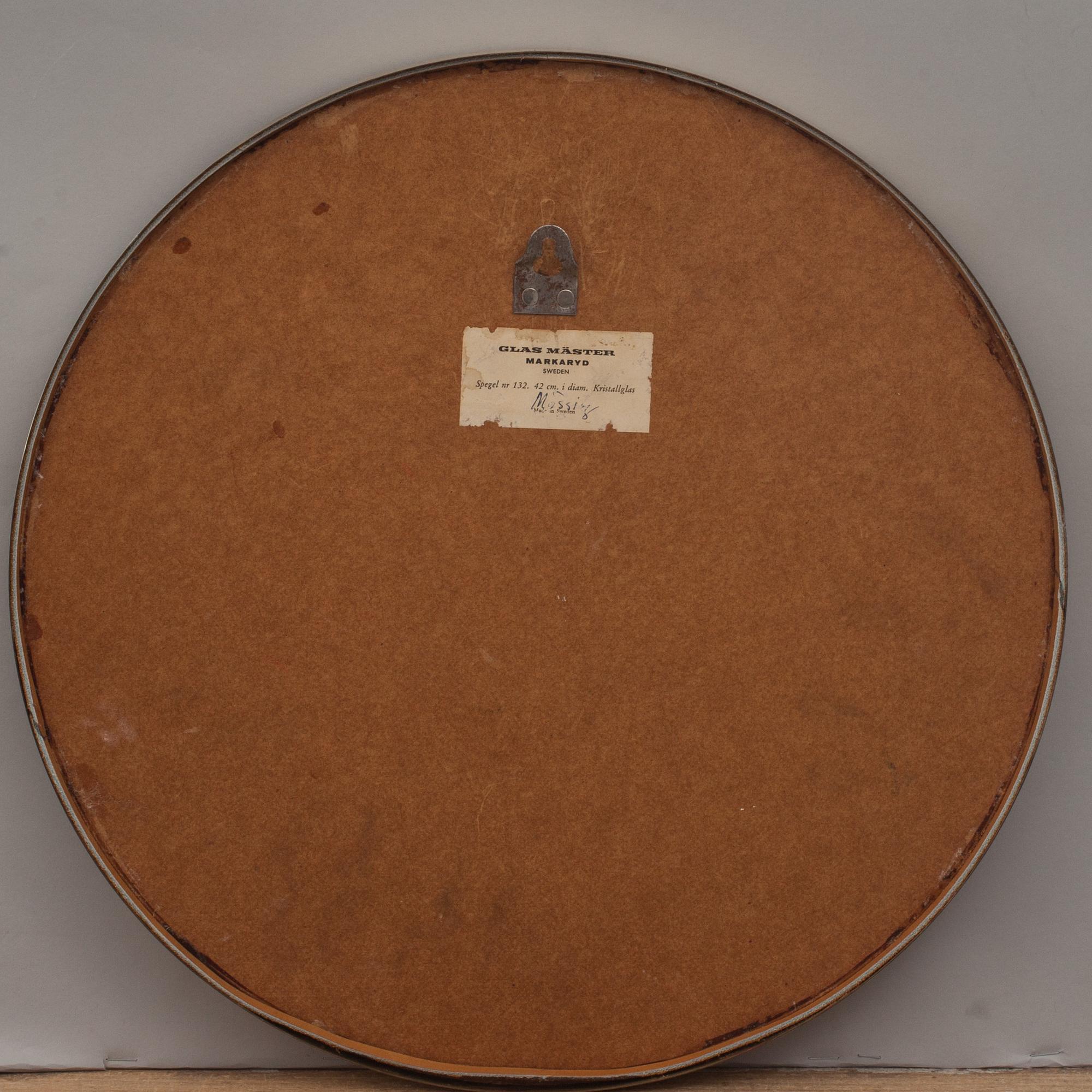 SPEGEL, kristallglas och mässing, Glasmäster, Markaryd, 1900-talets mitt.