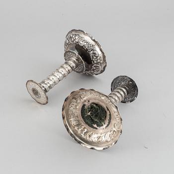 Tenn & Silver Ab, ljusstakar, ett par, silver, barockstil, Göteborg 1948.