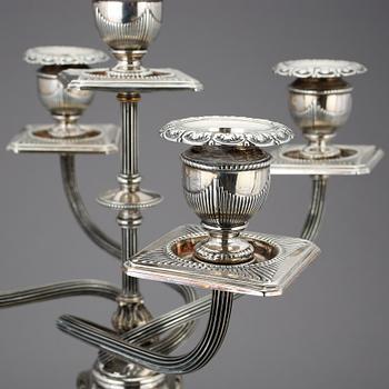 KANDELABER, nysilver, 1900-talets första hälft.