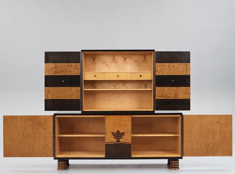 Otto Schulz, a stained birch cabinet, Boet, Gothenburg, Sweden 1930's.