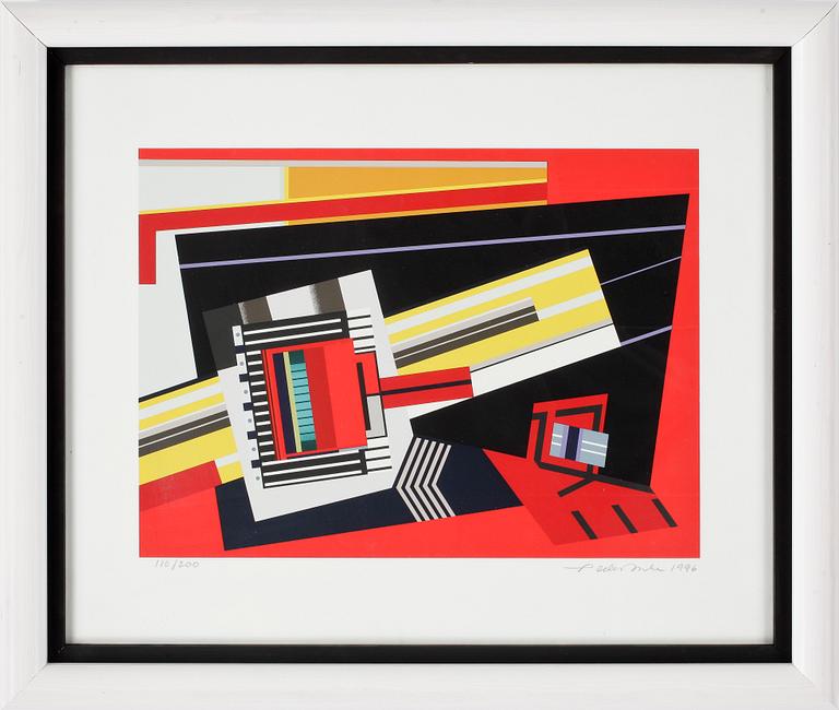 PEDER DUKE, Färglitografi, signerad 110/200. Daterad 1996.