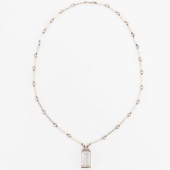Wiwen Nilsson, a sterling silver and rock crystal necklace, Anders Nilsson, Lund 1944.
