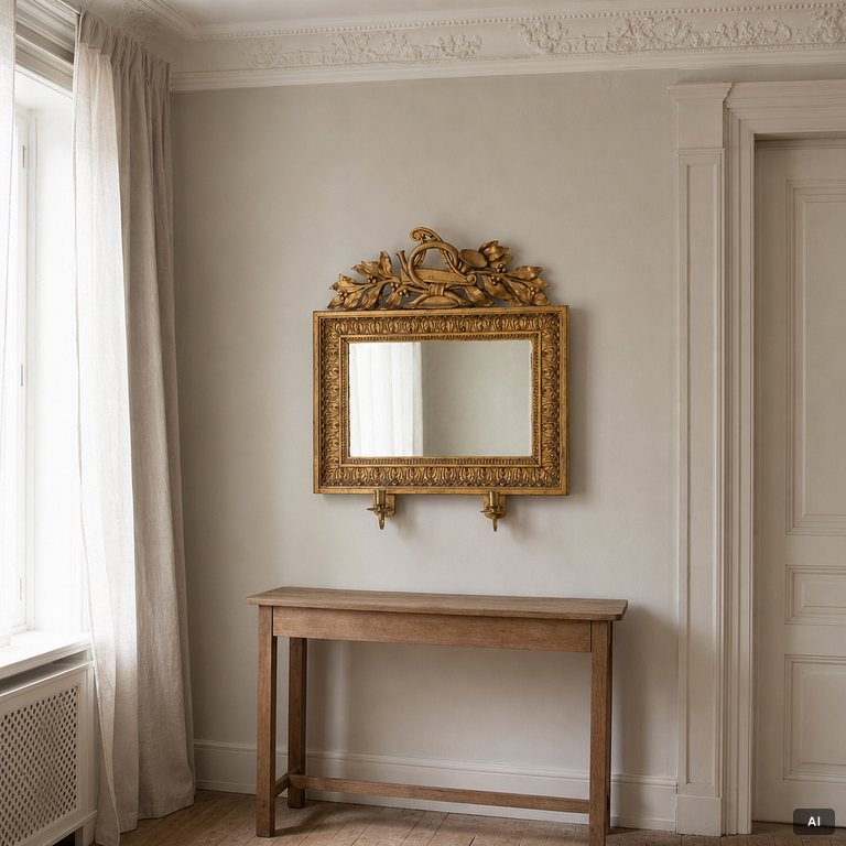 A late Empire mirror wall sconce, Gothenburg, active 1803- c. 1837.