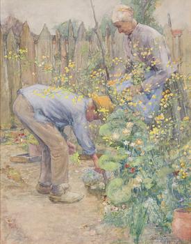 August Franzén, In the vegetable garden.