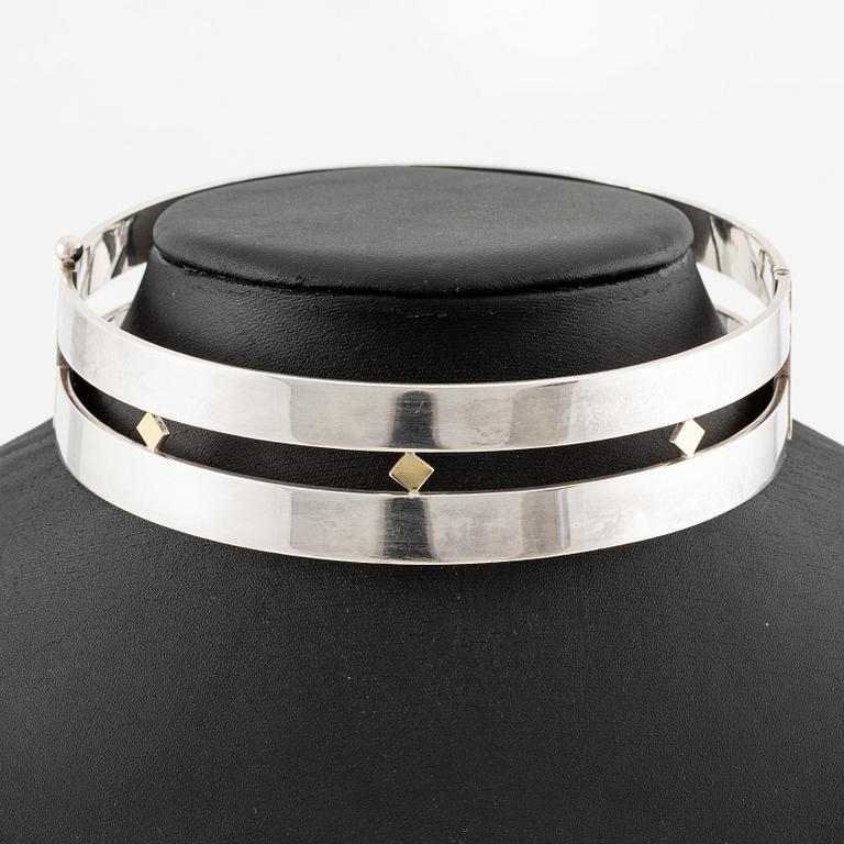 Sigurd Persson, a necklace, sterling silver with gilding, Stockholm 1995.
