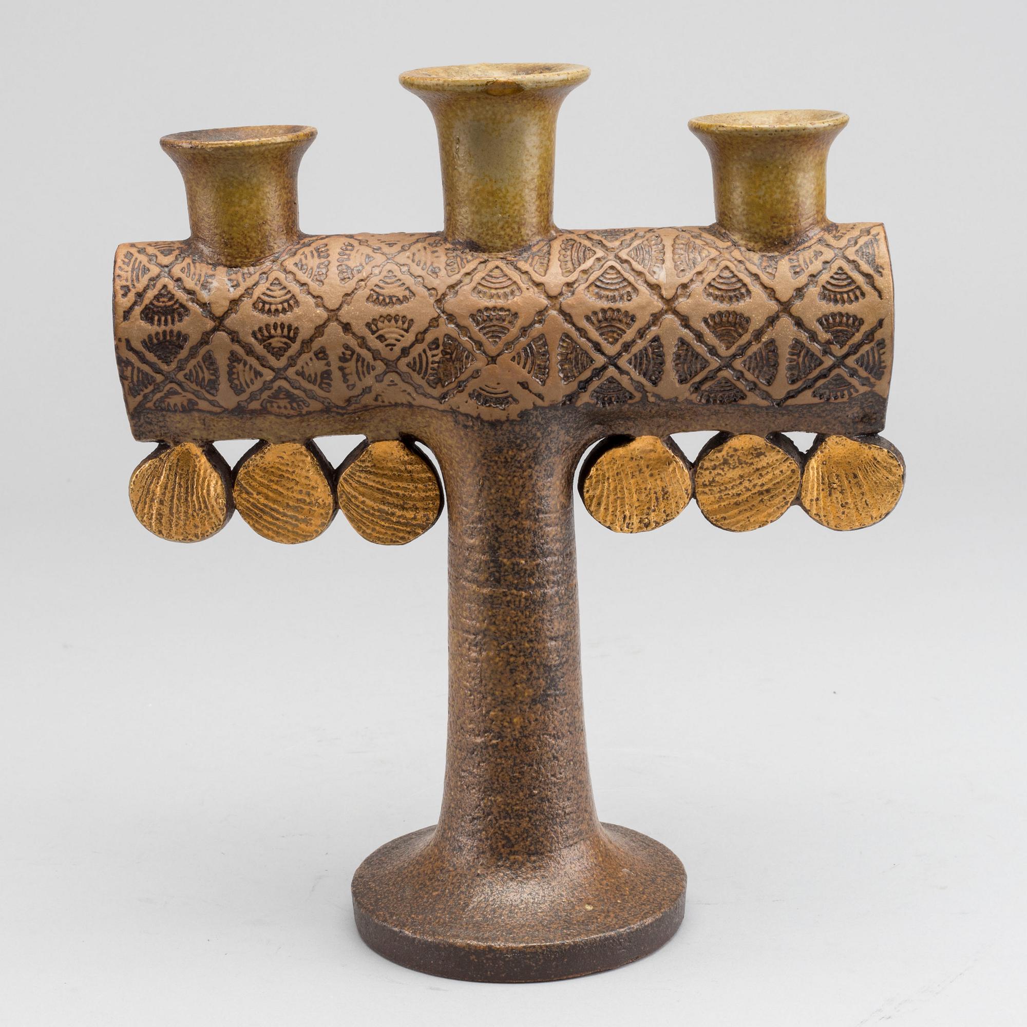 LISA LARSON, kandelaber Gustavsberg 1900-talets senare del stengods.