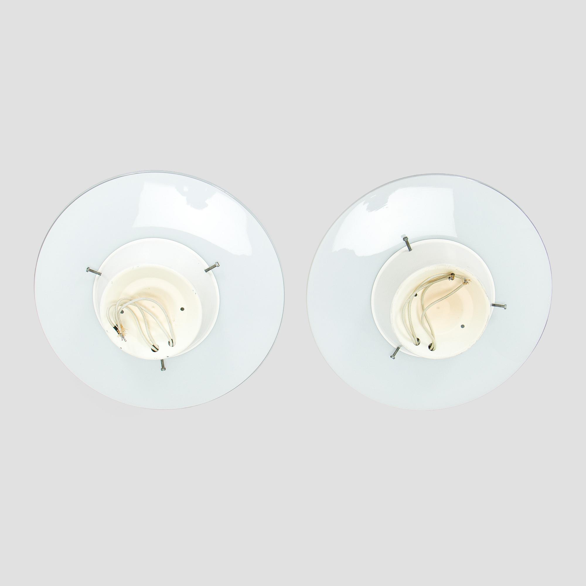 Arne Jacobsen, a pair of 1960's 'AJ-Eklipta' ceiling/wall lamps, for Louis Poulsen/licensed manufacturer Orno, Stockmann.