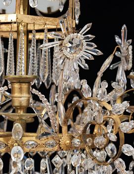 A North European circa 1800 six-light chandelier.