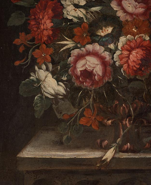 Abraham Mignon Hans krets, Blomsterstilleben på postament.