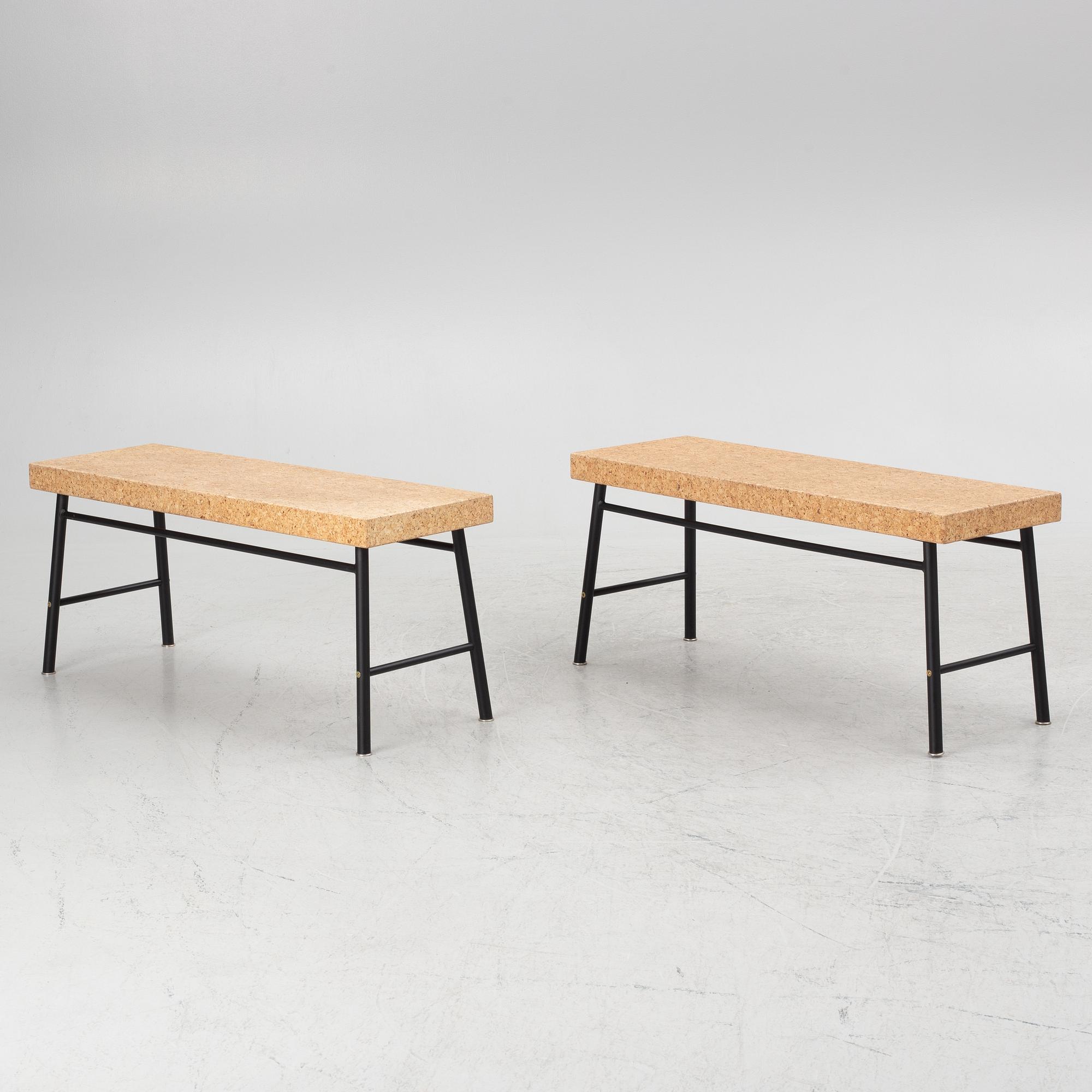 Ilse Crawford, two cork benches, model 'Sinnerlig' for IKEA.