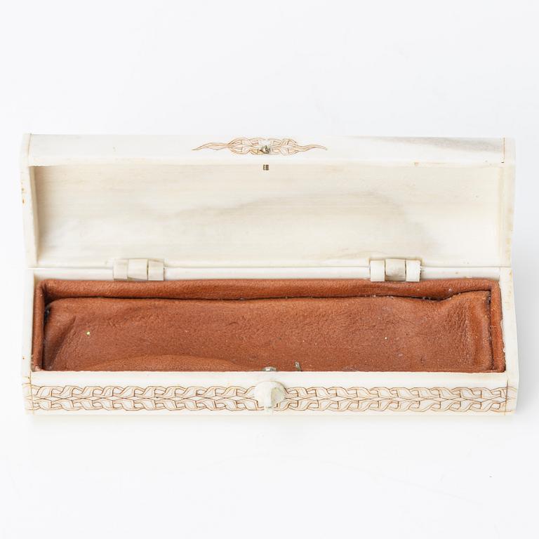 Bertil Fällman jewellery knife in box, signed, 1990s.