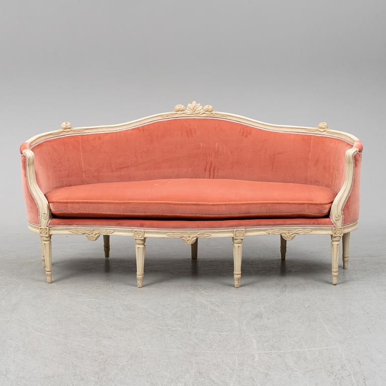 A Gustavian sofa, late 18th ct.