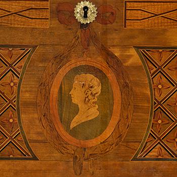 A Gustavian 18th century secretaire by Gottlieb Iwersson, master 1778, not signed.