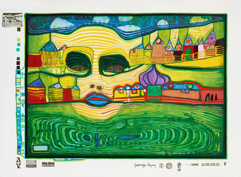 Friedensreich Hundertwasser, "Look at it on a rainy day (The Regentag portfolio)".