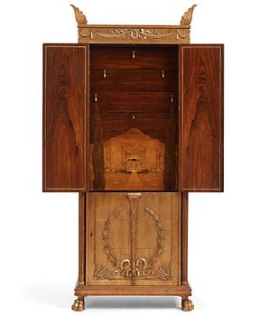 Helge Werner, a Swedish Grace gilt and carved writing cabinet, probably 1920s.