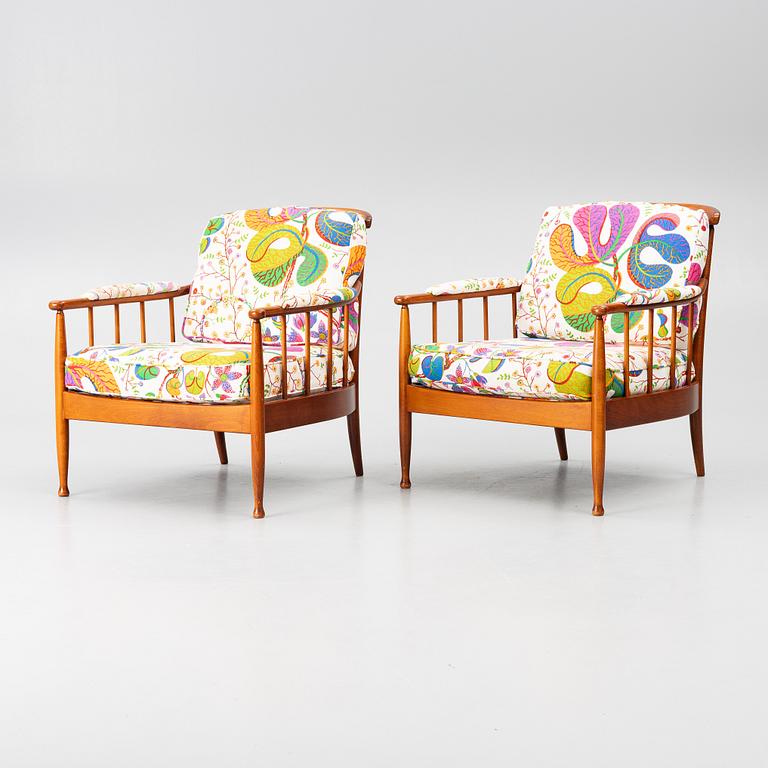 Kerstin Hörlin-Holmquist, a pair of 'Skrindan' easy chairs, OPE, second part of th 20th century.