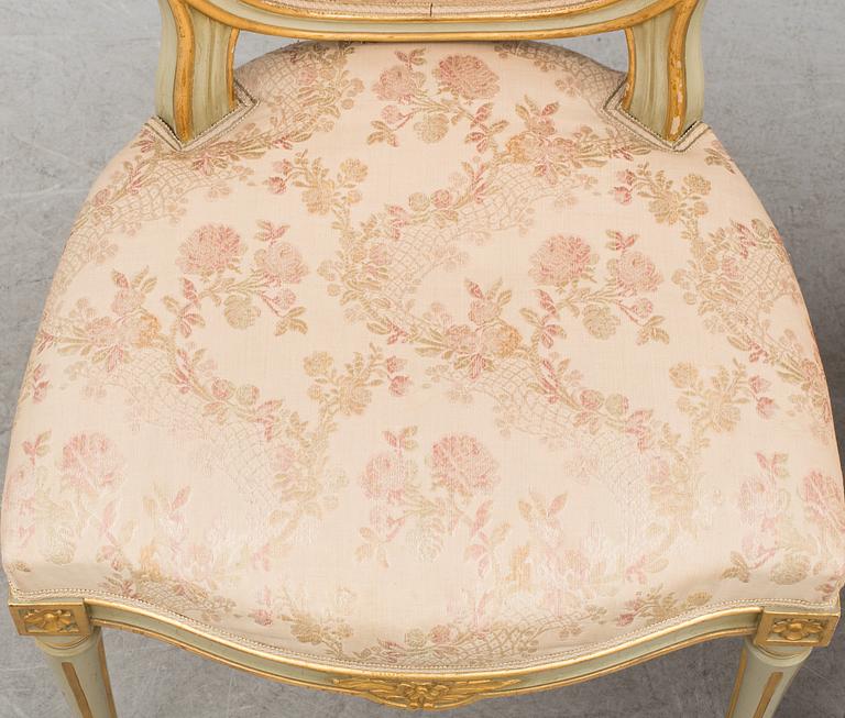 A pair of second half of the 20th century Gustavian style chairs from Nordiska Kompaniet.