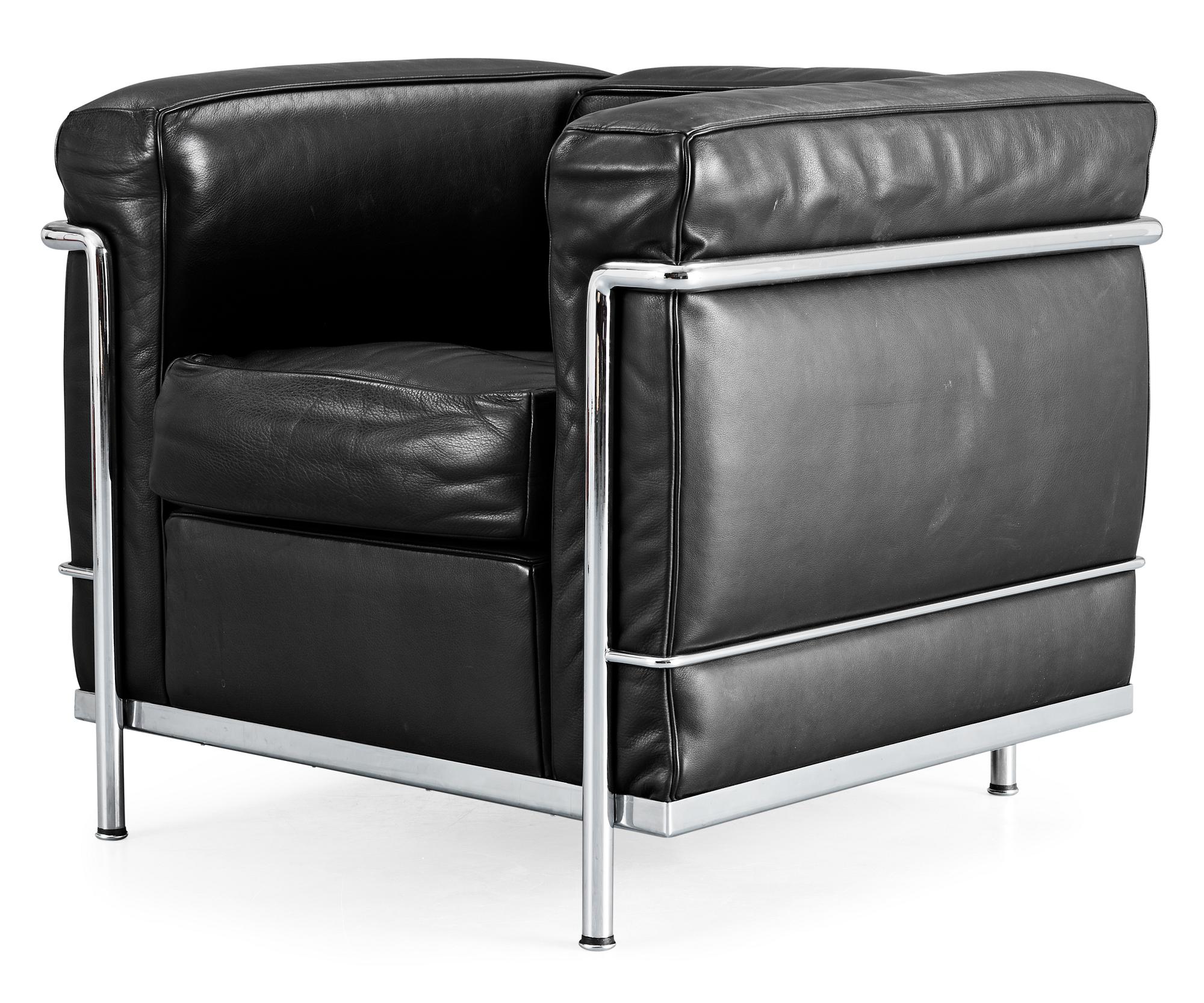 LE CORBUSIER, fåtöljer, ett par, "LC 2", Cassina, Italien.