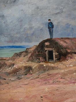 Carl Fredrik Hill, "Jordkällare med figur, Luc-sur-Mer".