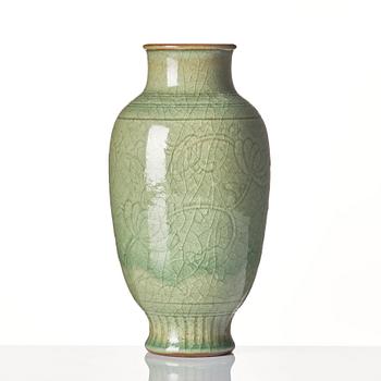 A celadon vase, Ming dynasty (1368-1644).