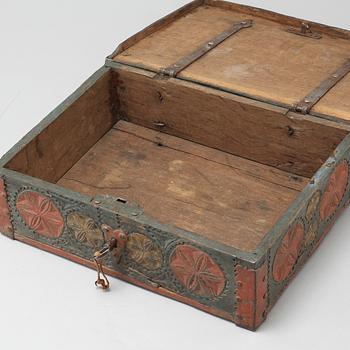 An 18th century Swedish wooden box.