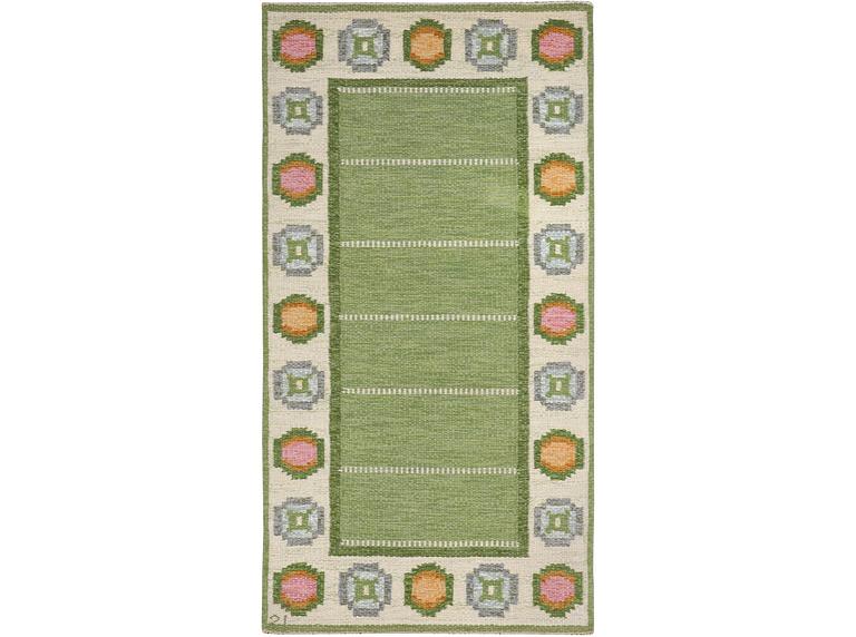 Ingegerd Silow, gallerimatta, rölakan, signerad IS, ca 163 x 82 cm.