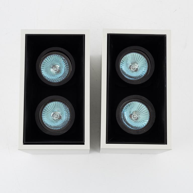 Flos, a pair of  'Compass Box' ceiling light,
