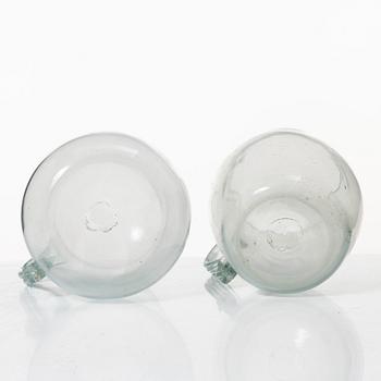 A set of two Swedish glass tankards, early 19th century.