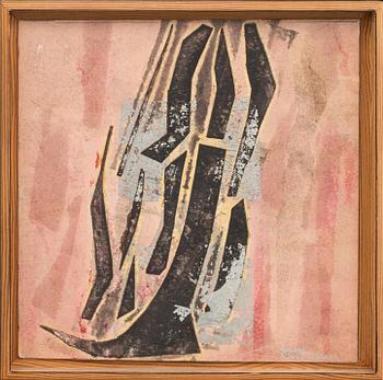 HASSE HASSELGREN, 2 delar, collage signerade.