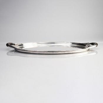 Johan Rohde, a large 830/1000 silver tray "Cosmos", Georg Jensen, Copenhagen 1919.