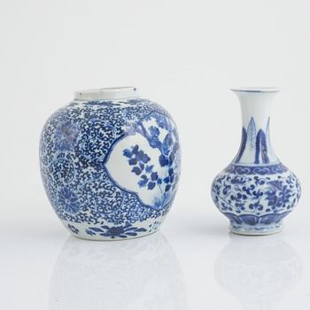 Two porcelain bowls, an urn and a vase, China, 19th-20th century.