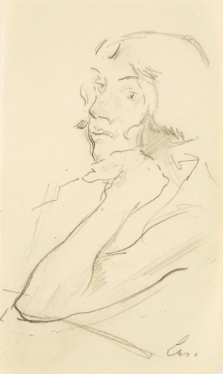 Lotte Laserstein, Woman in profile, probably executed in Berlin.