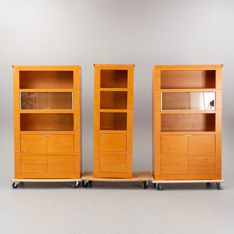 Chi Wing Lo, three 'Oli' cherry wood cabinets, Giorgetti, Italy.