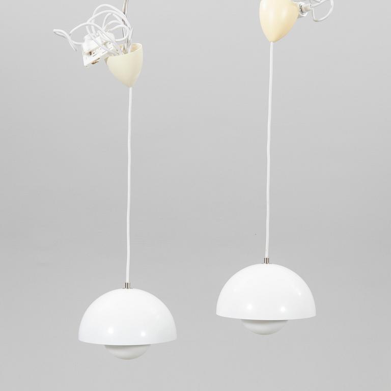 Verner Panton, a pair of "Flowerpot" ceiling pendants.