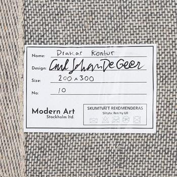 Carl Johan De Geer, hand-tufted carpet, "Drakar kontur', c. 300 x 200 cm.