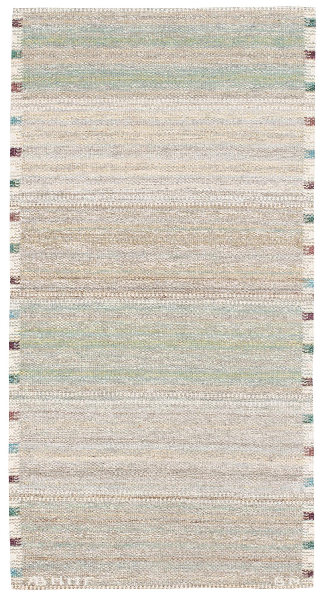MATTA. Variation av mönstret "Falurutan" (eventuellt: blond E). Rölakan. 143,5 x 75 cm. Signerad AB MMF BN.