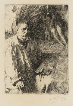 Anders Zorn, Ander Zorn,"Självporträtt med modell II".