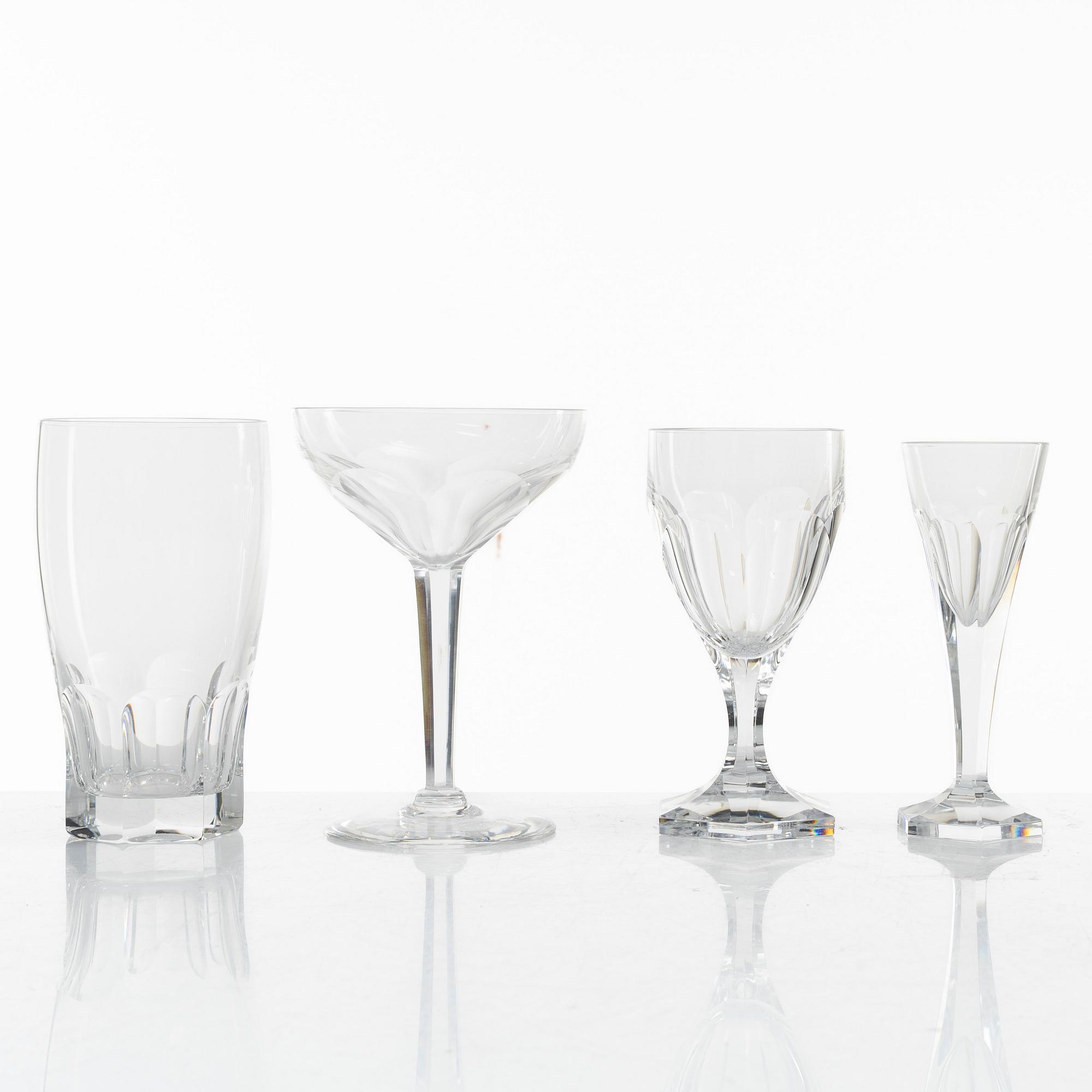 Elis Bergh, an 83-piece 'Rosersberg' glass service, Kosta.