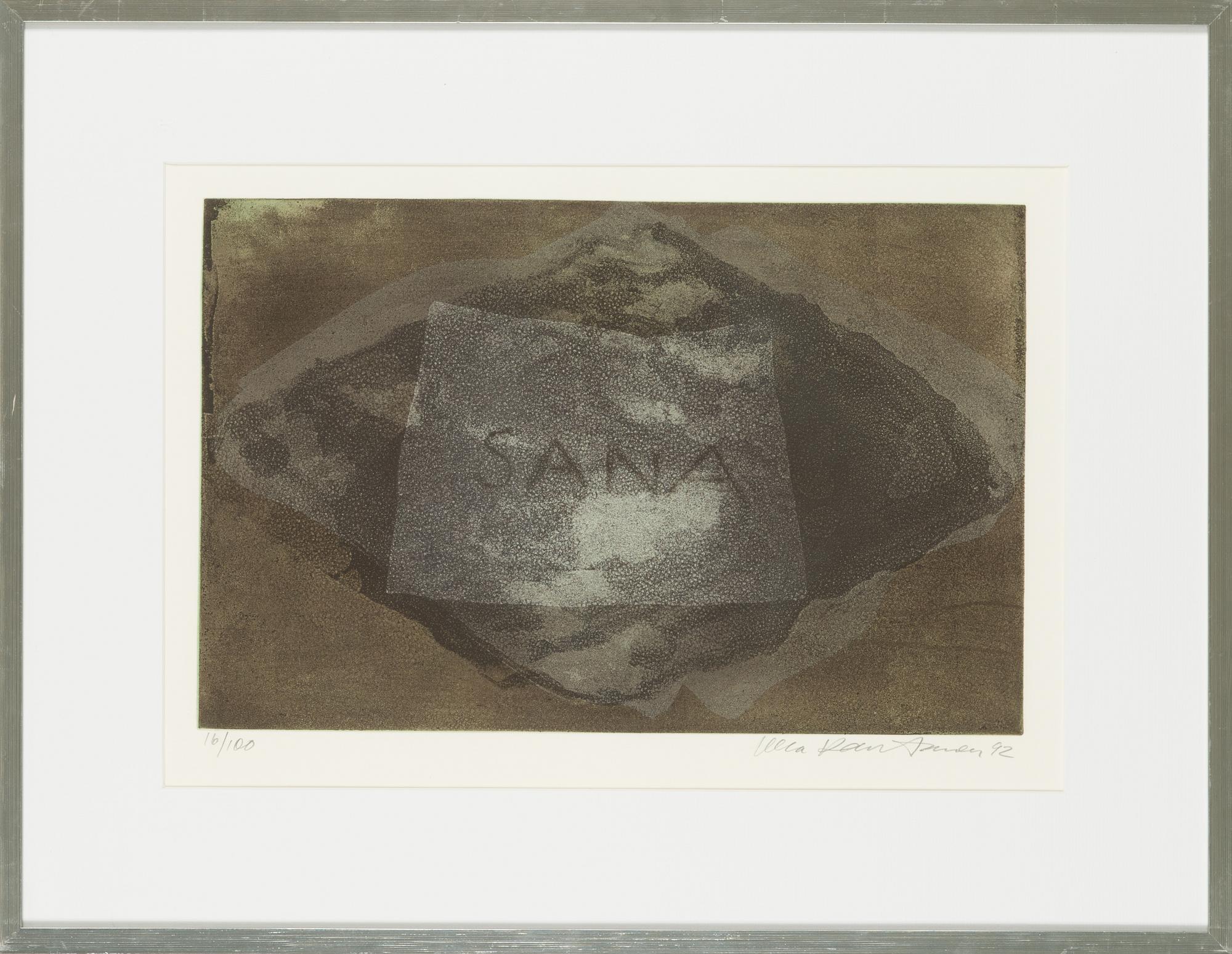 Ulla Rantanen, etching, signed and dated 92. Numbered 16/100.
