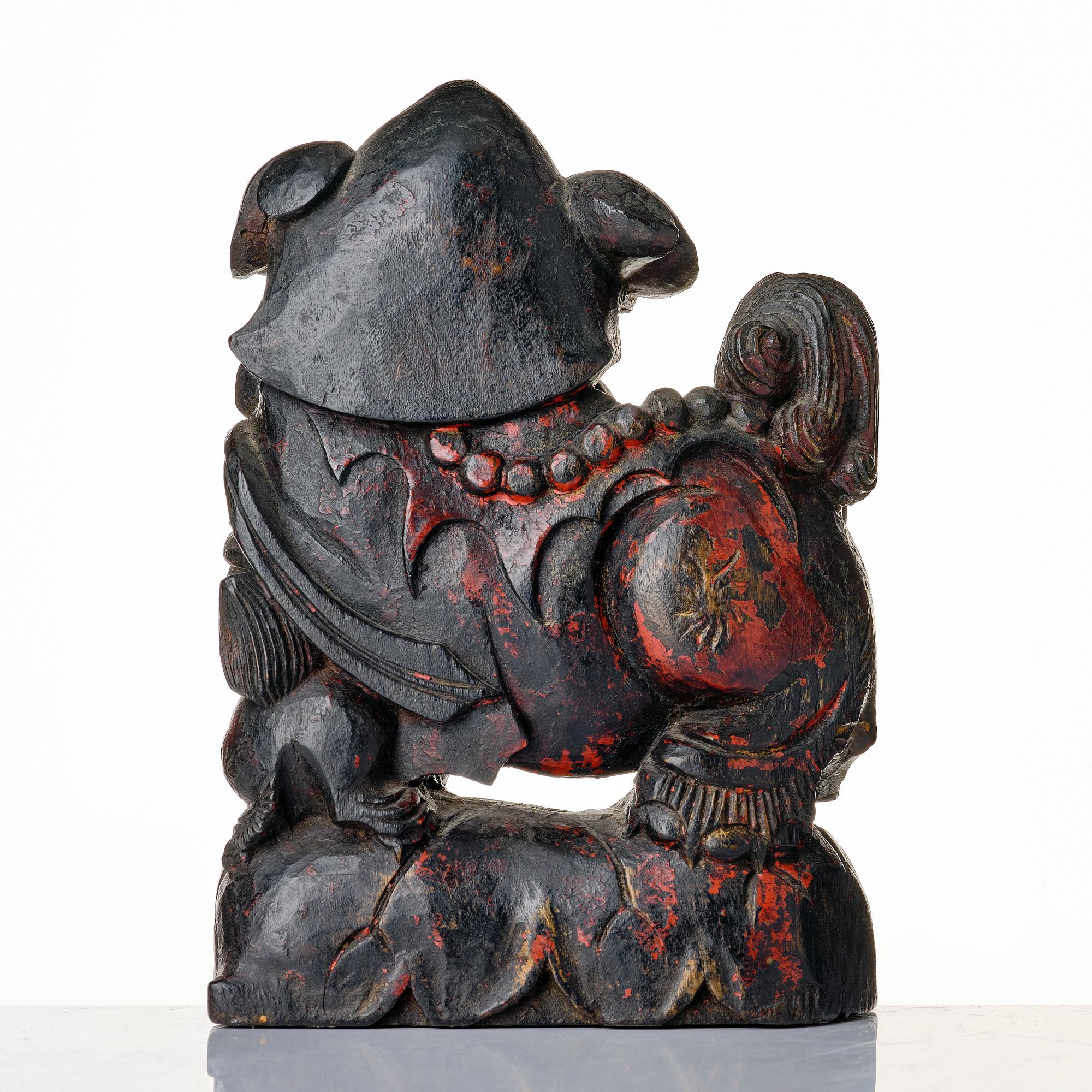 Skulptur, trä. Qingdynastin (1644-1912).