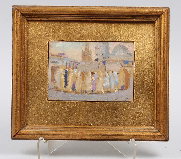 LEVY, MOSES, olja på papp-pannå, sign.
