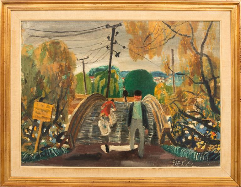 Gösta Nyrén, oil on canvas laid on panel, signed.