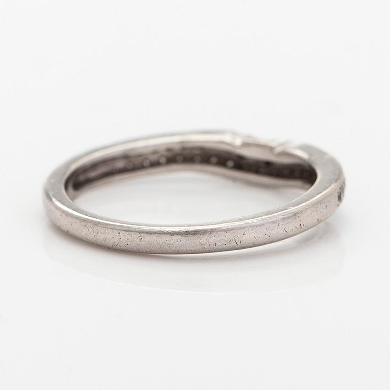 Ring, half eternity, platinum with diamonds.
