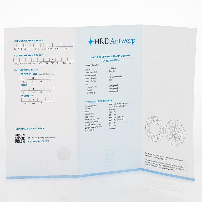 Sormus, platinaa ja briljanttihiottu timantti.