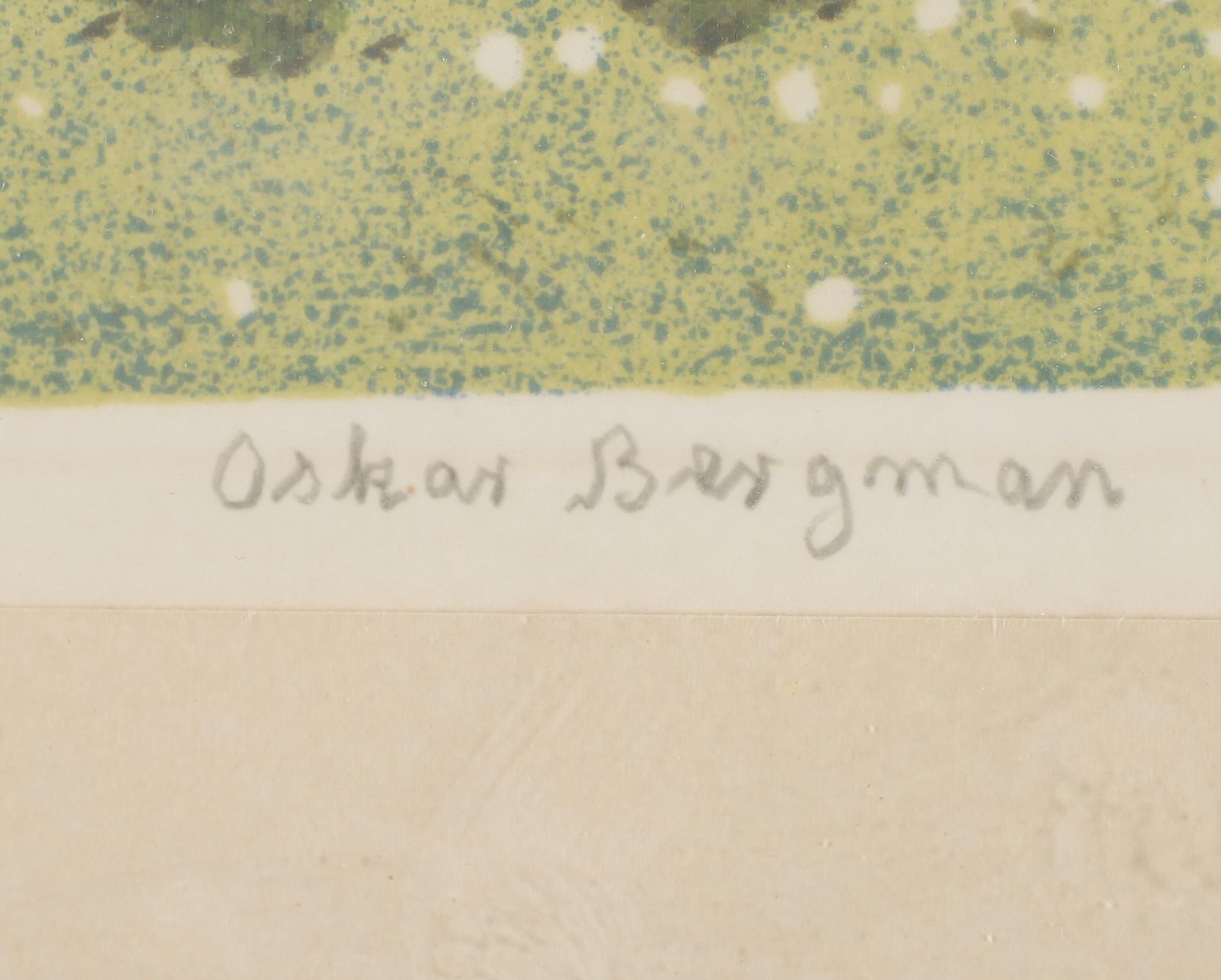 OSKAR BERGMAN, färglitografi, signerad, numrerad 116/350.